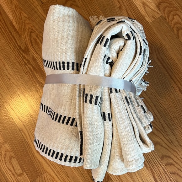 Anthropologie Pieced Stripe Cotton Blend Woven Curtains, Set of 2, NWT - Picture 11 of 14